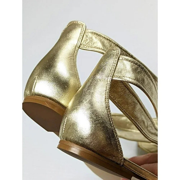 Ivanka Trump Women's Carthe Metallic Leather Ankle Tie Sandals Size 8 MSRP $120 - Picture 7 of 8